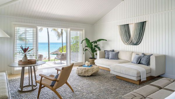 A view of my guestroom, a Beachfront Grand King, which is steps from the South Cove.