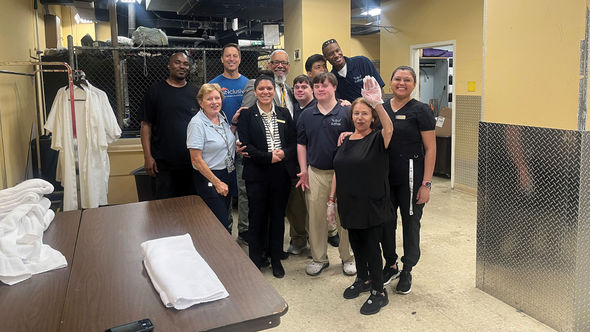 Hotel staff members, INNclusivity participants and INNclusivity founder Mike Schugt (in blue shirt) during a training session at the InterContinental New Orleans.