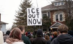An ICE protest in Minneapolis in early January.