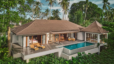 A villa accommodation with a private pool at The Farm at San Benito in the Philippines.