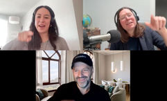 Clockwise from top left: Travel Weekly's Christina Jelski and Rebecca Tobin and Jon Makhmaltchi, the founder of J.Mak hospitality, trace the next letter that could be used to describe luxury traveler trends.