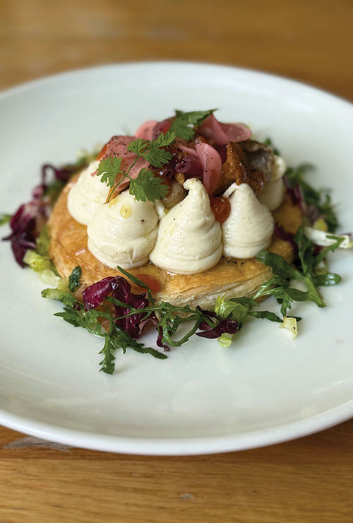 The onion tart at the restaurant Maison Le Safranier.